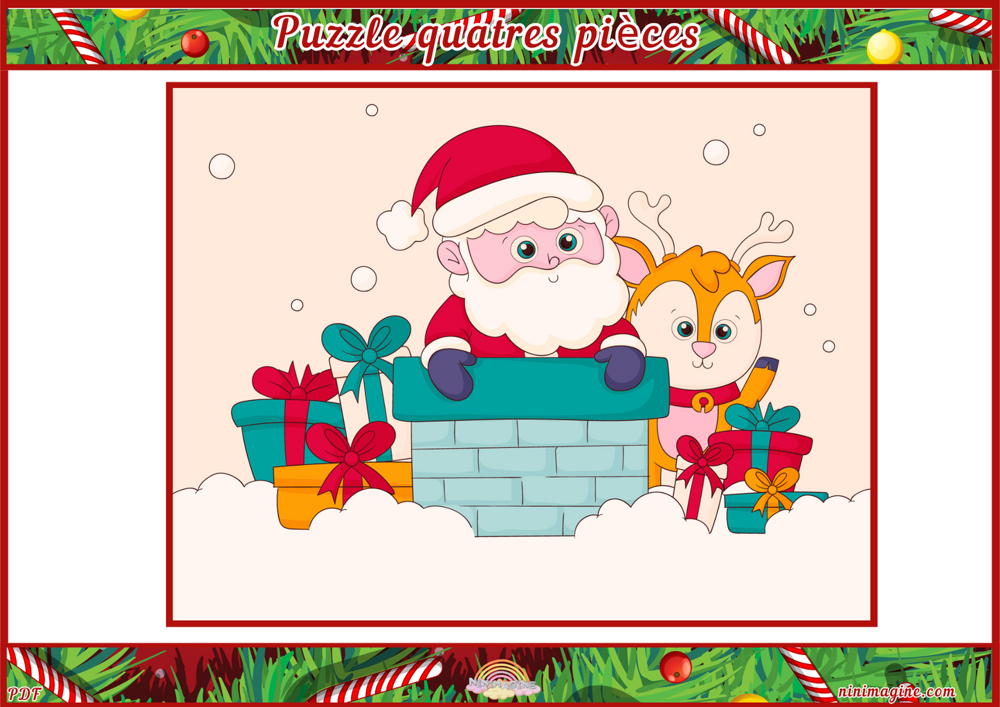 ❄️Puzzles 4 Pièces🎄PDF Ninimagine
