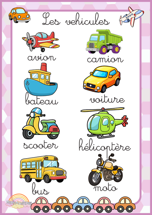 Affiches Educatives - Véhicules Ninimagine