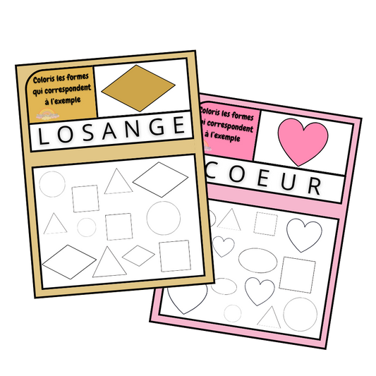 🟨 Je coloris les formes ou les Animaux🟡 Ninimagine