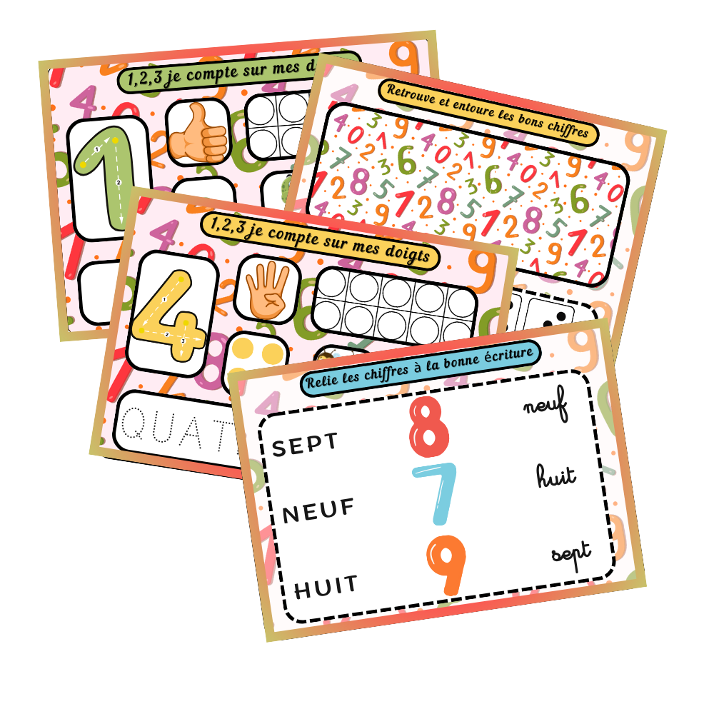 đąLivret 1,2,3 je compte sur mes doigtsâïž Ninimagine