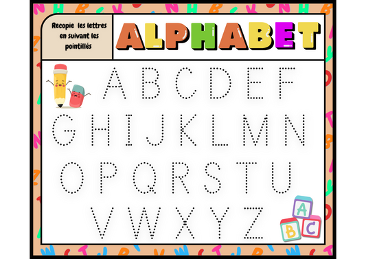 📝Tableau d’Écriture Reutilisable : Alphabet📝 PDF Ninimagine