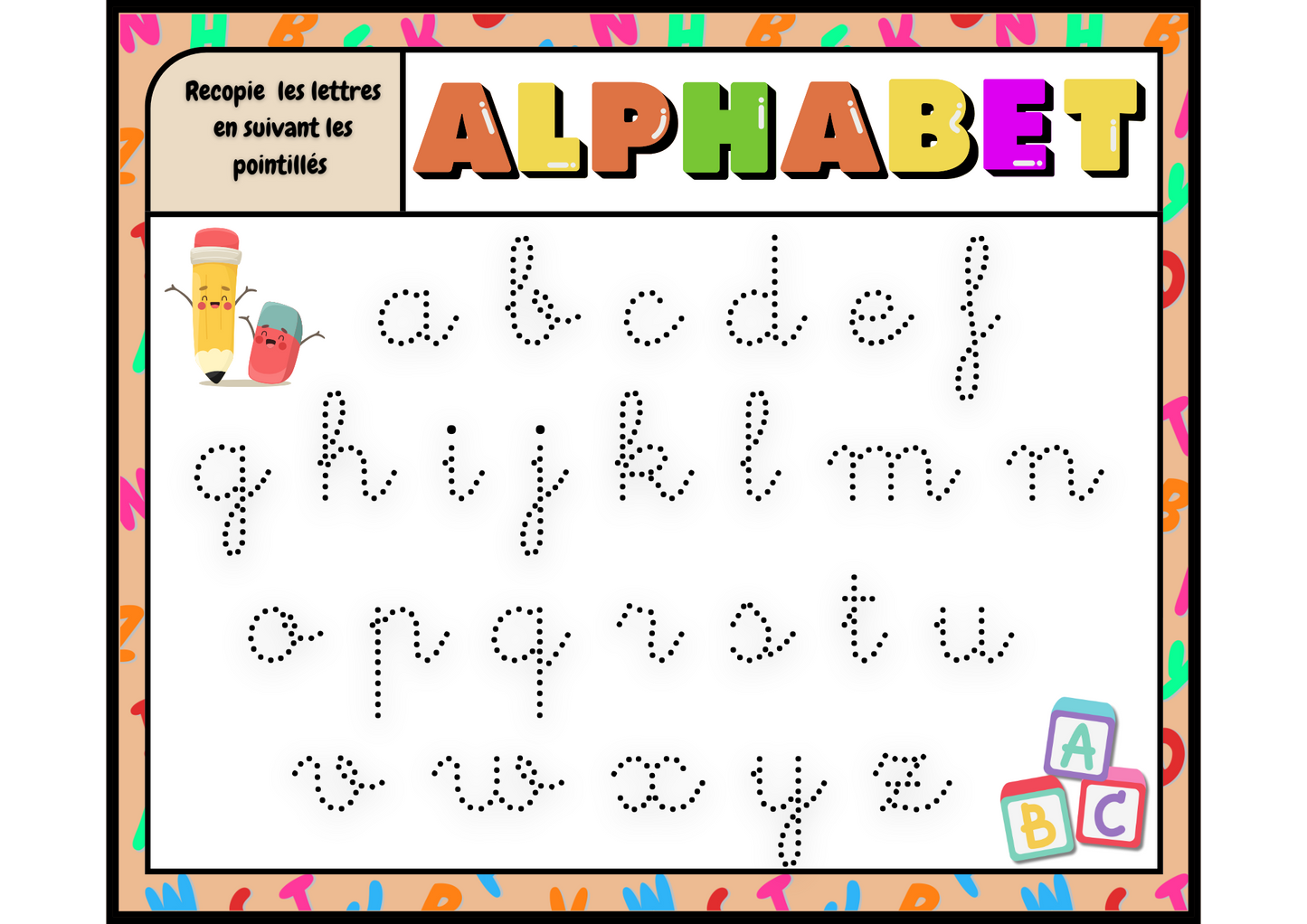 đTableau dâĂcriture Reutilisable : Alphabetđ PDF Ninimagine