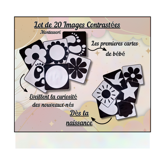 🍼Cartes d’Images Contrastées pour Nouveau-nés & Bébés🍼 Ninimagine