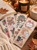 Marque-pages Chat d’automne – Lecture cosy Ninimagine
