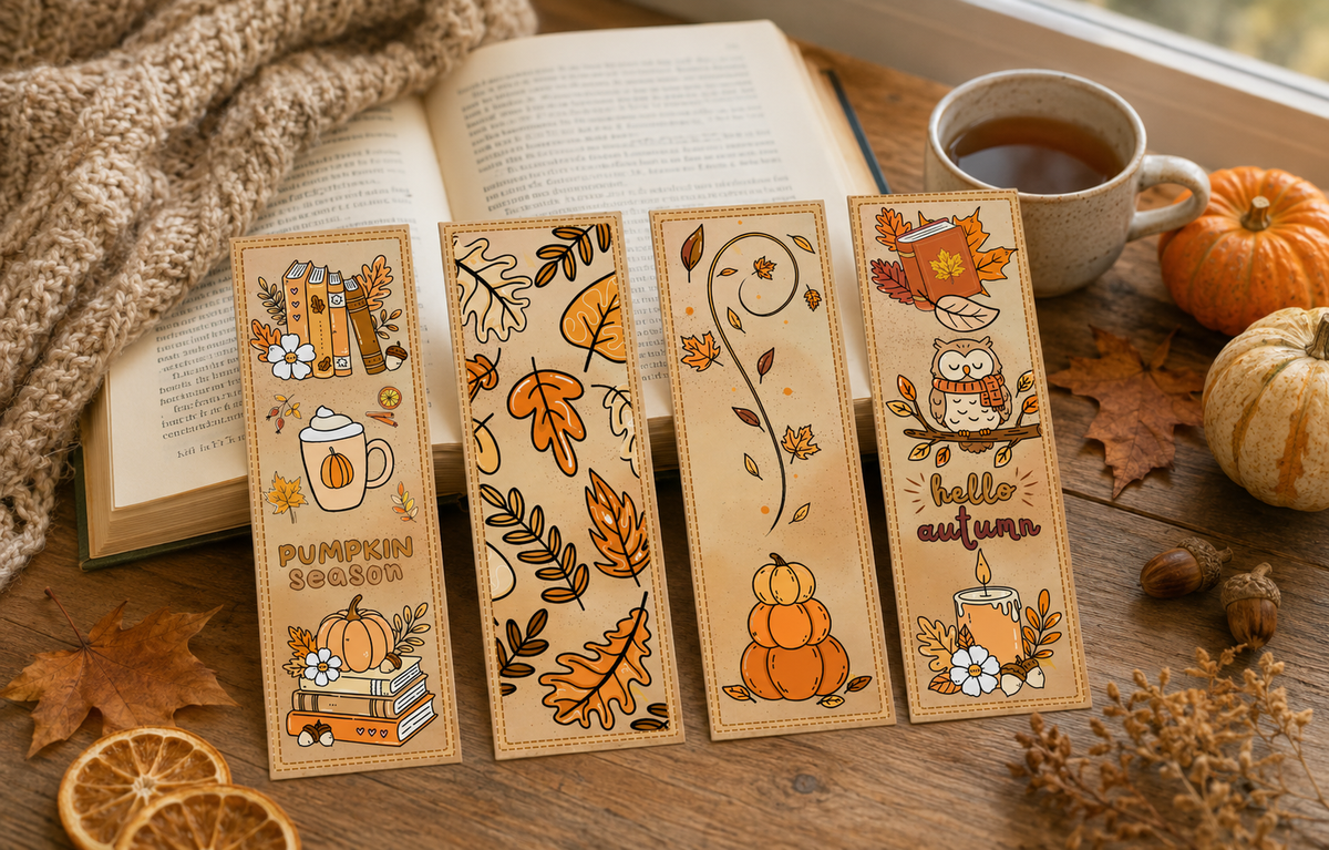 Marque-pages d’automne – Lecture cosy Ninimagine