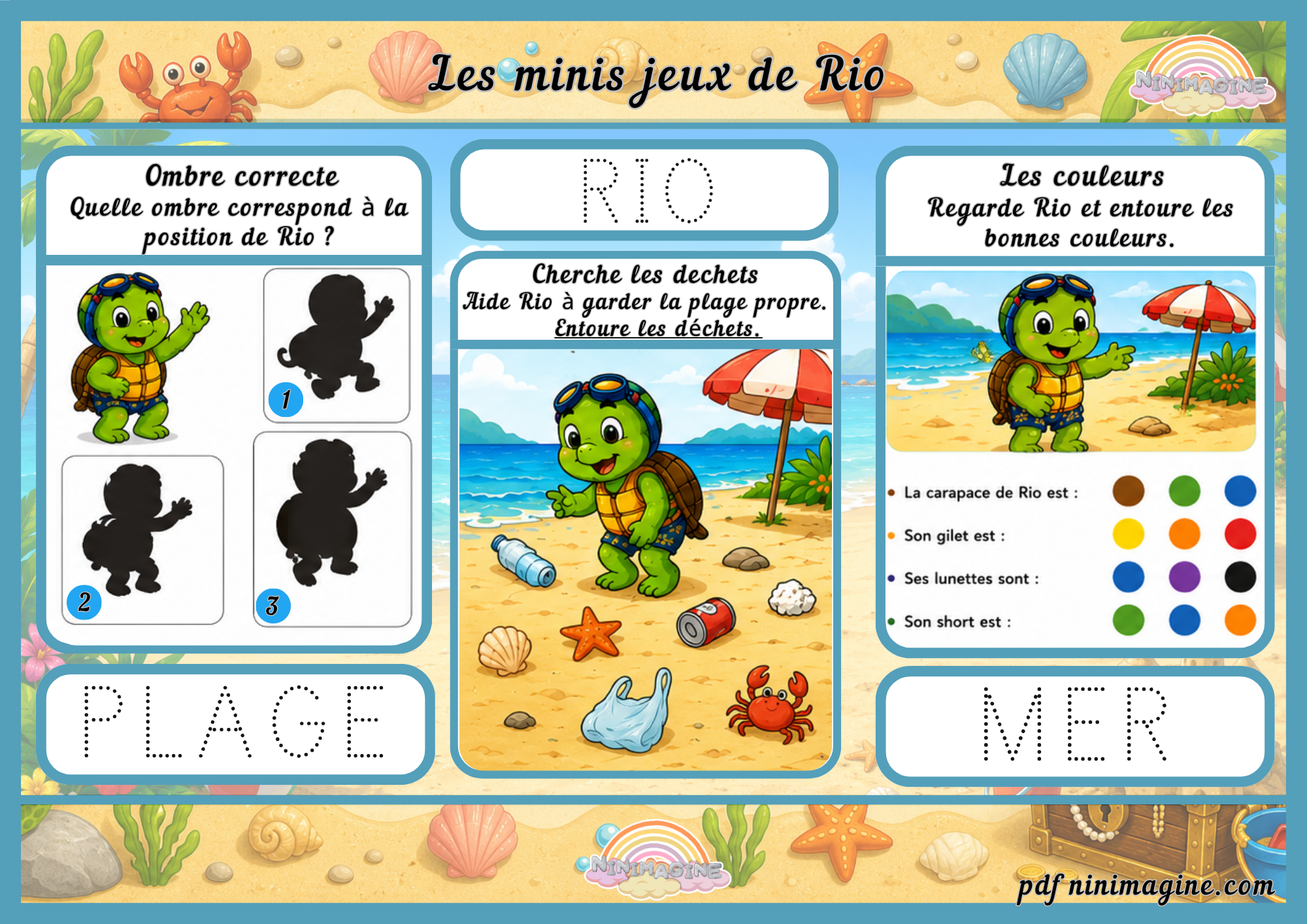 Supports pédagogiques gratuits – PDF à imprimer Ninimagine