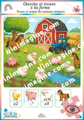 Cherche et trouve à la ferme – Observe et compte Ninimagine
