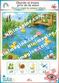 Cherche et trouve près de la mare – Observe et compte Ninimagine