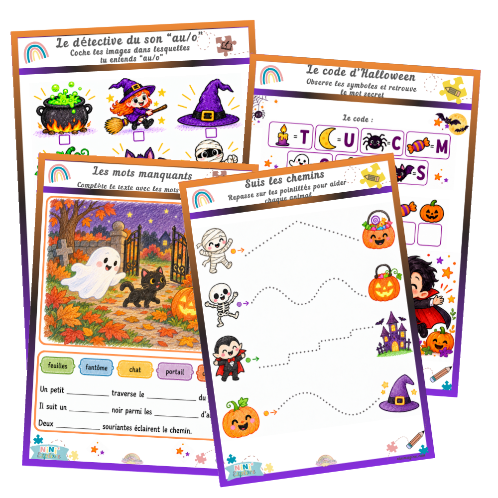 Pack : Phonologie, lecture et graphisme et plus d’Halloween Ninimagine