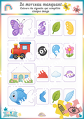 Le morceau manquant – Jeu d’observation maternelle Ninimagine