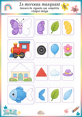 Le morceau manquant – Jeu d’observation maternelle Ninimagine