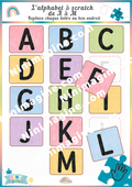 Alphabet à scratch de A à M – Lettres majuscules Ninimagine