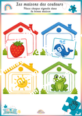 Les maisons des couleurs – Jeu de tri avec vignettes Ninimagine