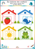 Les maisons des couleurs – Jeu de tri avec vignettes Ninimagine