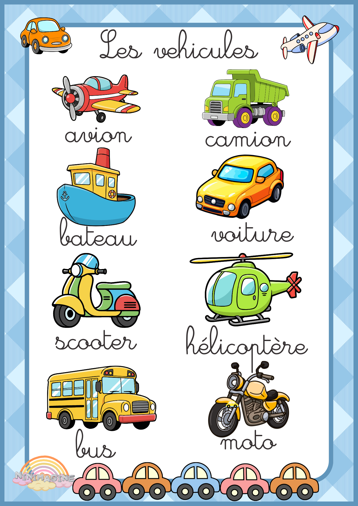 Affiches Educatives - Véhicules Ninimagine
