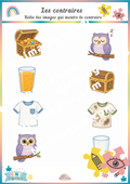 Les contraires – Jeu d’association pour la maternelle Ninimagine
