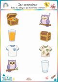 Les contraires – Jeu d’association pour la maternelle Ninimagine