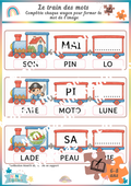 Le train des mots – Jeu de mot à compléter Ninimagine