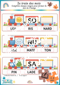 Le train des mots – Jeu de mot à compléter Ninimagine