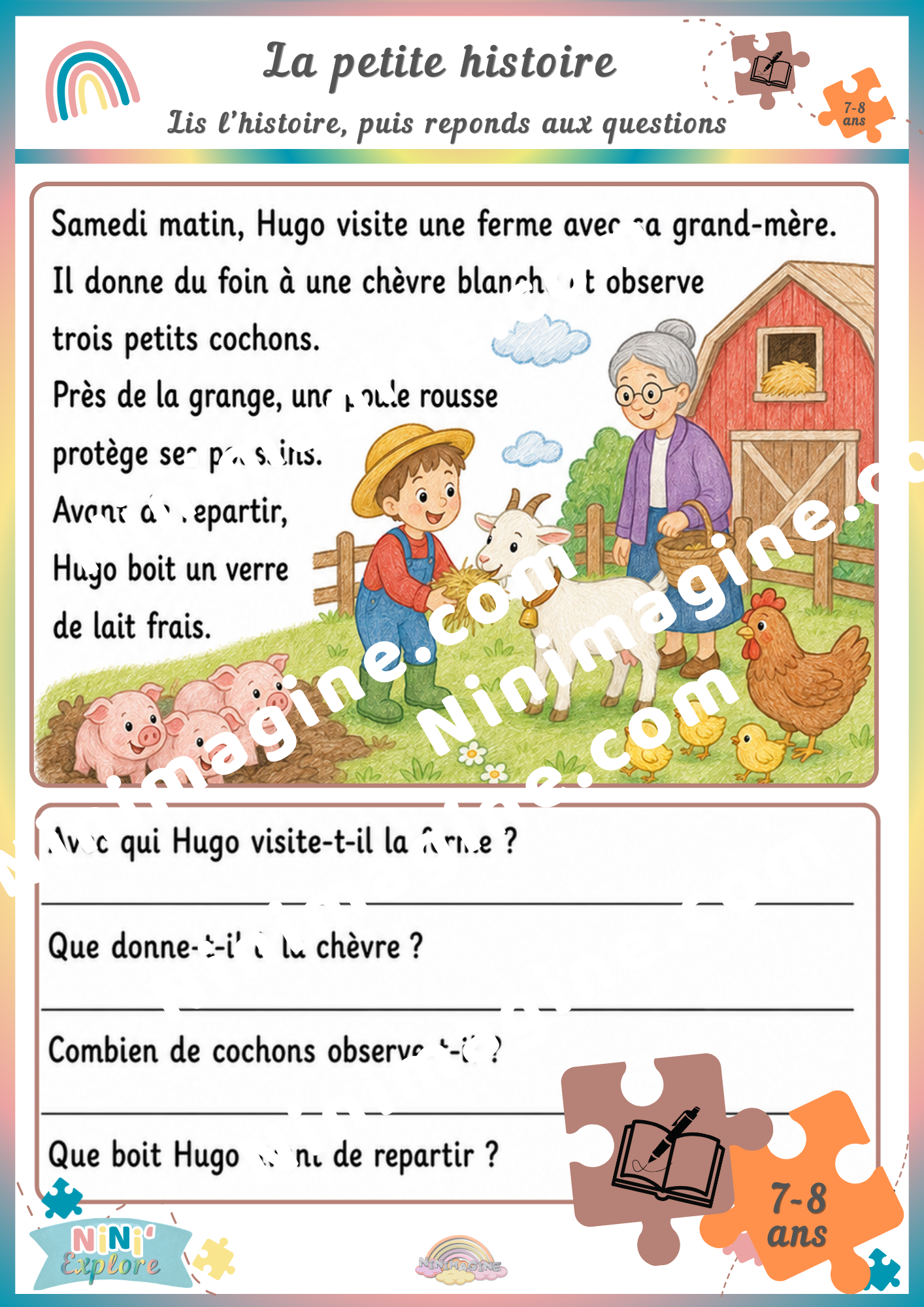 La petite histoire – Lecture et compréhension à la ferme Ninimagine