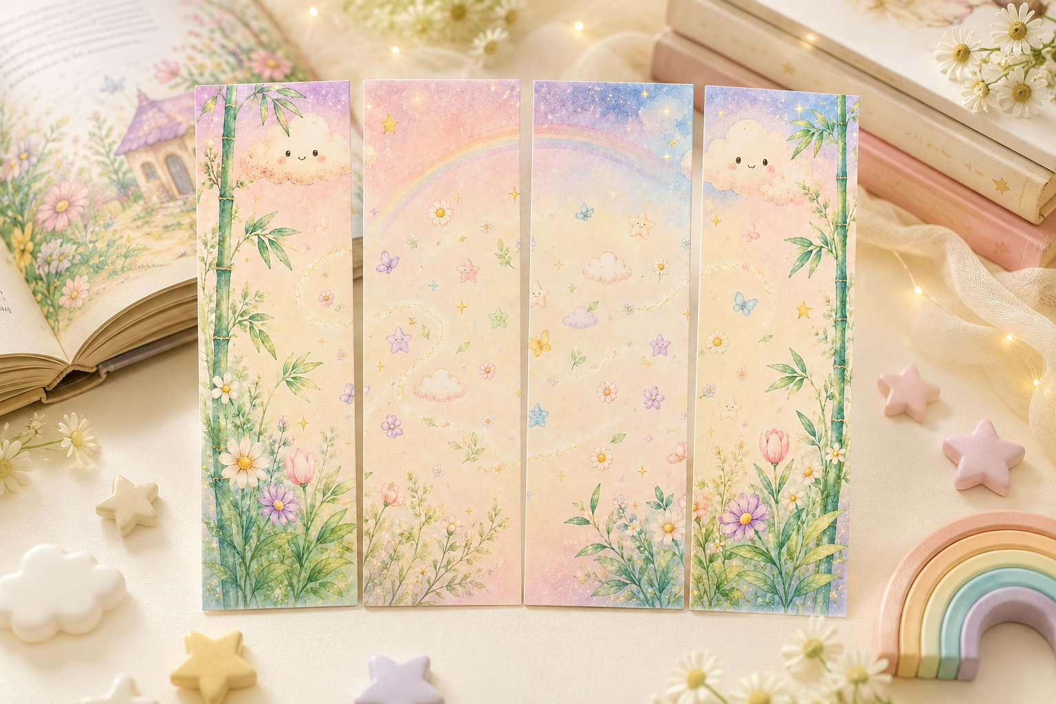 Marque-page enfant pastel – Collection Doux Compagnons Ninimagine