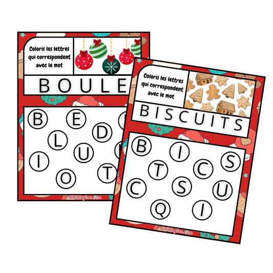 🎁Je coloris les lettres de Noël Ninimagine