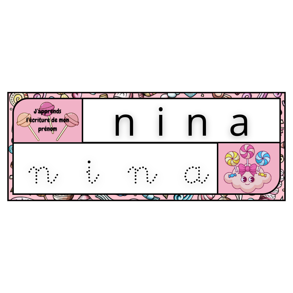 ✍️Cartes d’Écriture de Prénoms ✍️ Ninimagine