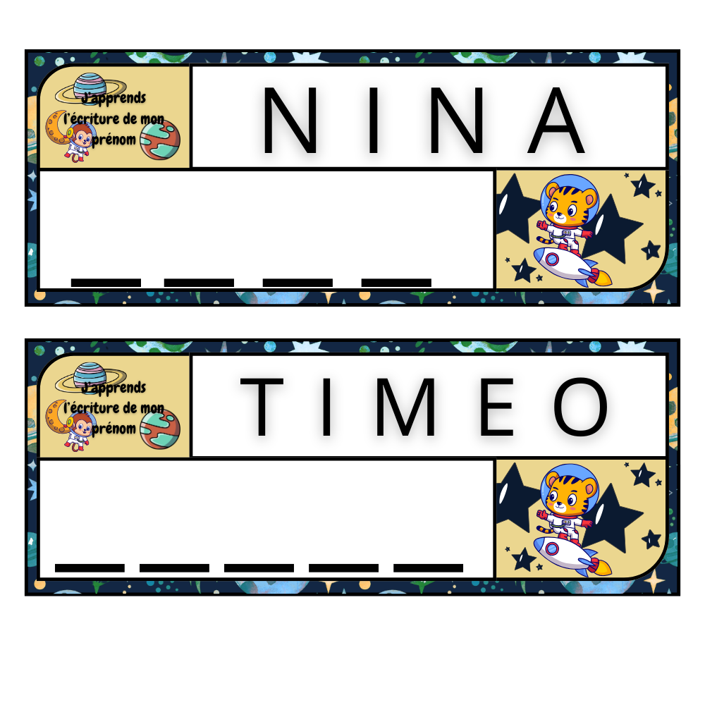 ✍️Cartes d’Écriture de Prénoms ✍️ Ninimagine