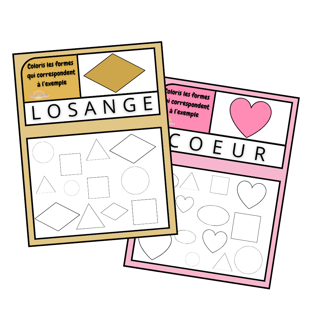 🟨 Je coloris les formes ou les Animaux🟡 Ninimagine