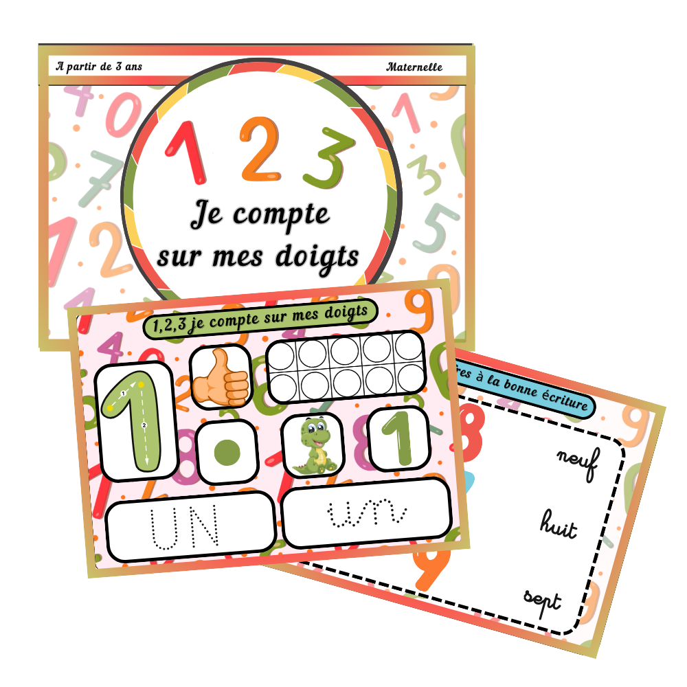 🔢Livret 1,2,3 je compte sur mes doigts✌️ Ninimagine