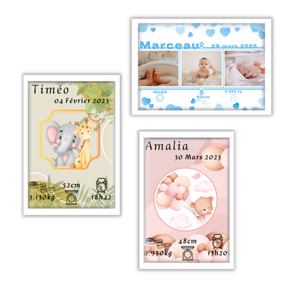 Cadre Naissance Personnalisé Ninimagine