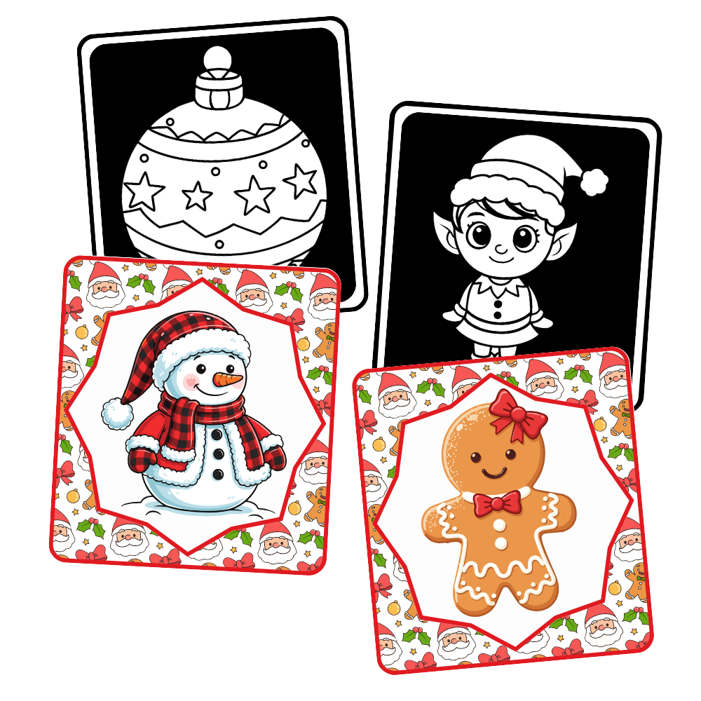 🎄Cartes d’Images Contrastées et Colorées pour Nouveau-nés & Bébés❄️ Ninimagine