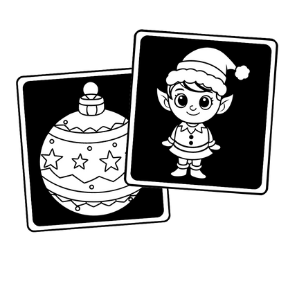 🎄Cartes d’Images Contrastées et Colorées pour Nouveau-nés & Bébés❄️ Ninimagine