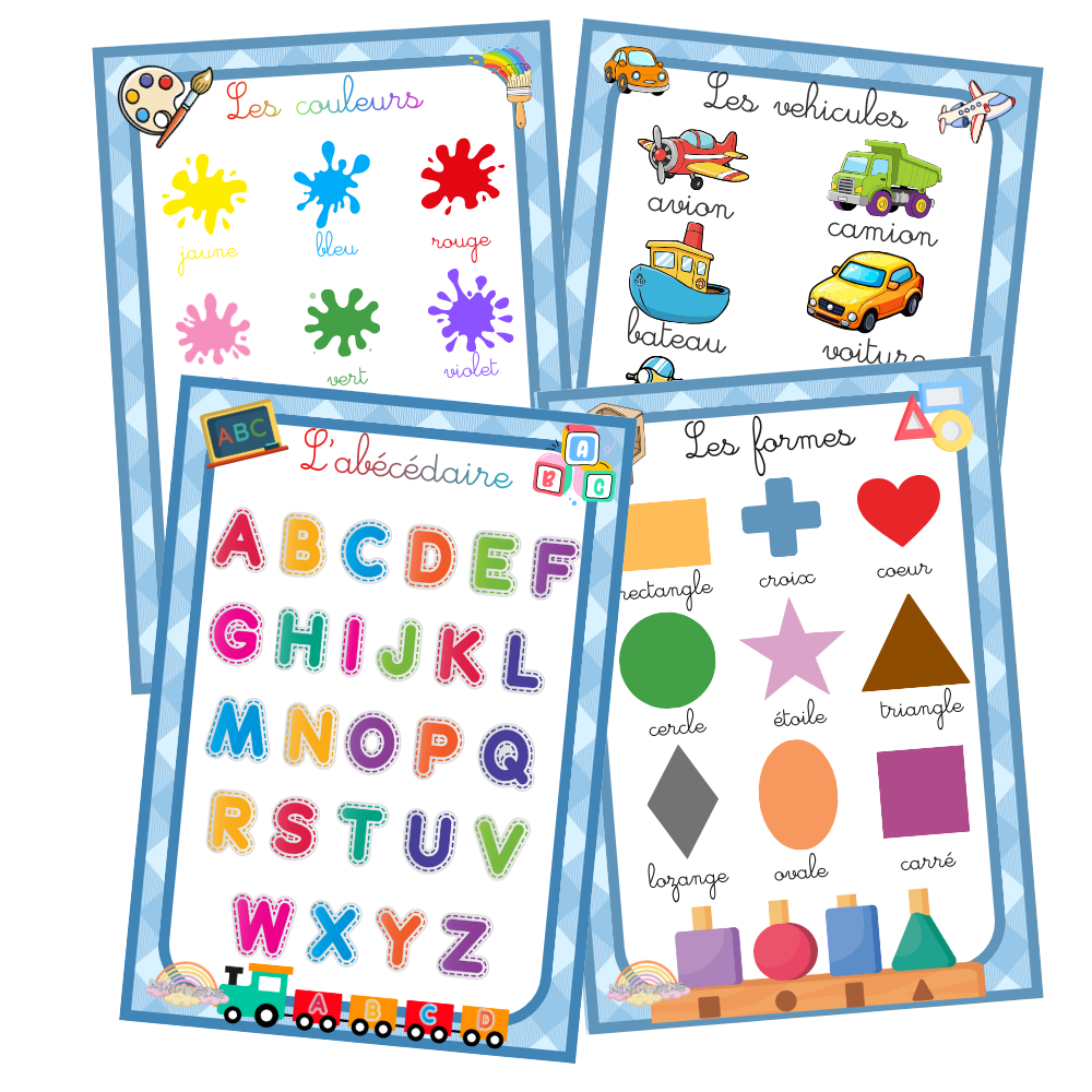Affiches Educatives - Pack Bleu Ninimagine