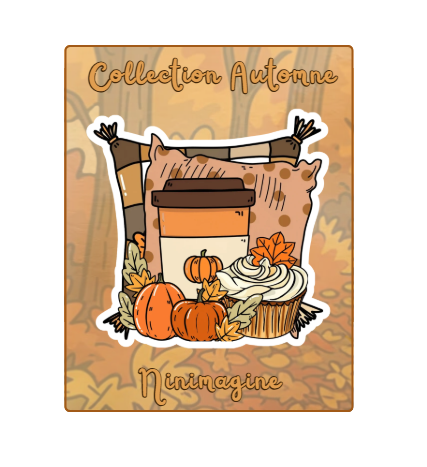 Stickers automne cosy – Livres, citrouilles et ambiance cocooning Ninimagine