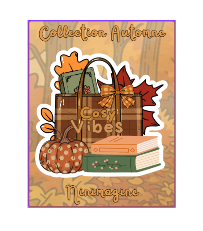 Stickers automne cosy – Livres, citrouilles et ambiance cocooning Ninimagine