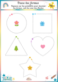 Trace les formes – Fiche de graphisme maternelle Ninimagine