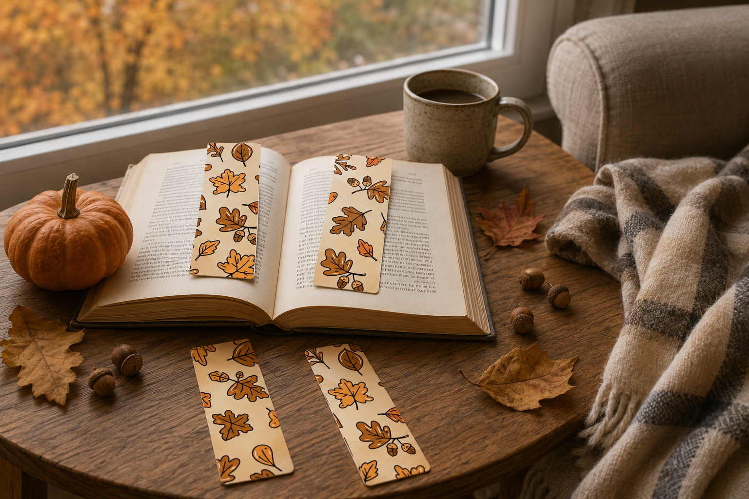Marque-pages d’automne – Lecture cosy Ninimagine